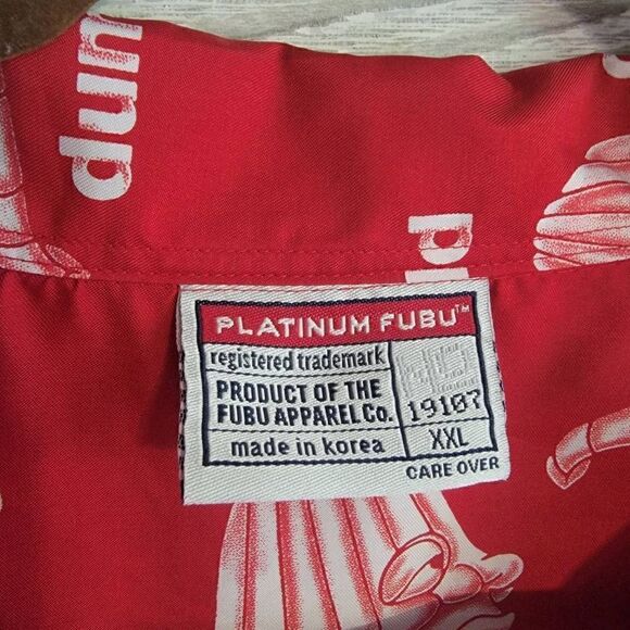 Platinum Fubu Vintage Dumb Donald Fat Albert Mens SZ XXL Button Down Cosby Rare - Picture 3 of 8